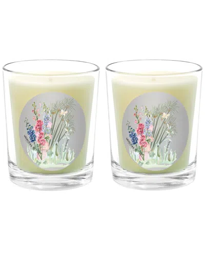 Qualitas Candles Tranquility Two Scented Beeswax Candle Set In Green