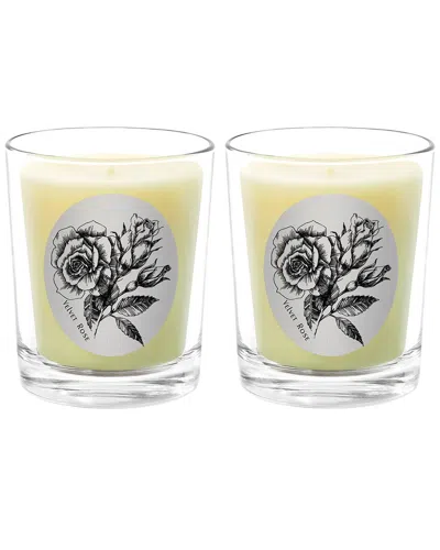 Qualitas Velvet Rose Two Scented Beeswax Candle Set In White