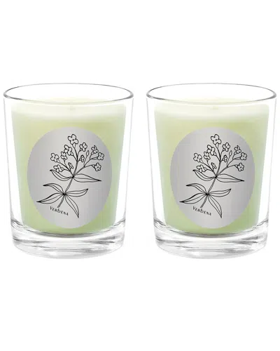 Qualitas Candles Verbena Two Scented Beeswax Candle Set In White