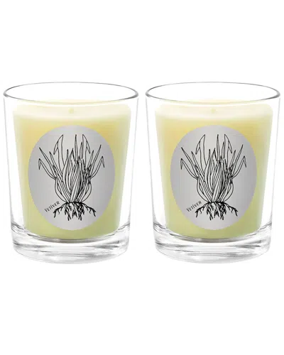 Qualitas Candles Vetiver Two Scented Beeswax Candle Set In White