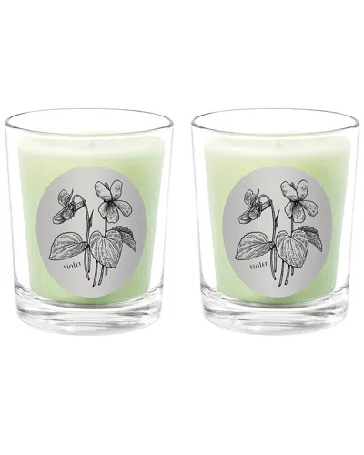 Qualitas Candles Violet Two Scented Beeswax Candle Set In Green