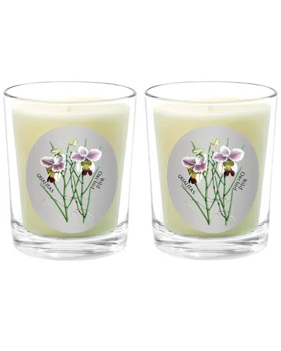 Qualitas Wild Orchid Two Scented Beeswax Candle Set In White