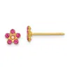 Quality Gold Women's Birthstone Flower Earrings In Pink In Pink