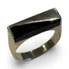 Quartz & Canary Men's Black / Silver Black Onyx Sterling Silver Bar Ring In Multi