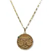 Quartz & Canary Women's Green / Gold Papyrus Zodiac Vermeil Libra Pendant In Multi