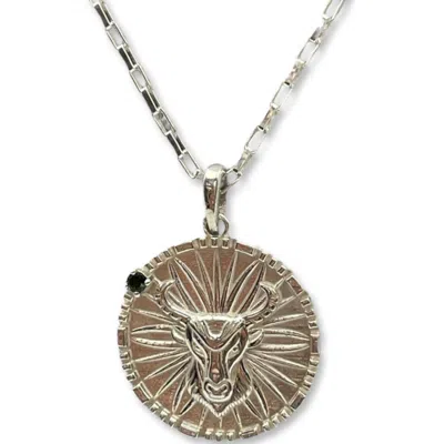 Quartz & Canary Women's Silver / Green Papyrus Zodiac Sterling Silver Taurus In Multi