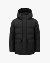 Quartz Co. Alexander | Hooded Recycled Down Winter Jacket In Black