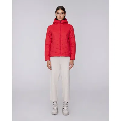 Quartz Co. Camila | Lightweight Hooded Insulated Jacket In Fiery Red