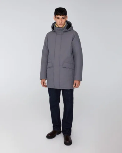 Quartz Co. Champlain | Hooded Down Winter Jacket In Steel Grey