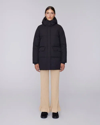 Quartz Co. Chloe | Hooded Down Winter Jacket In Black