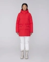 Quartz Co. Chloe | Hooded Down Winter Jacket In Fiery Red