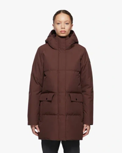 Quartz Co. Chloe | Hooded Down Winter Jacket In Marron