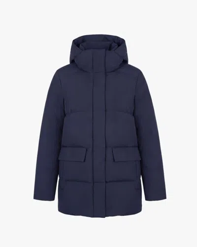 Quartz Co. Chloe | Hooded Down Winter Jacket In True Navy