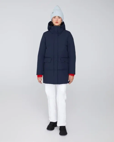 Quartz Co. Chloe | Hooded Down Winter Jacket In True Navy