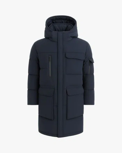 Quartz Co. Compass | Hooded Recycled Down Winter Jacket In Blue