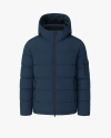 Quartz Co. Dawson | Hooded Recycled Down Winter Jacket In Blue