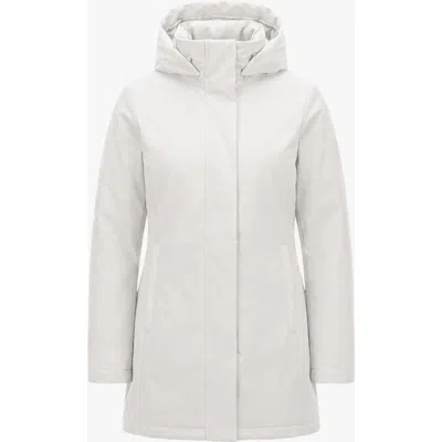 Quartz Co. Genia | Hooded Down Winter Jacket In Ivory
