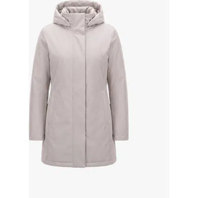 Quartz Co. Genia | Hooded Down Winter Jacket In Oatmeal