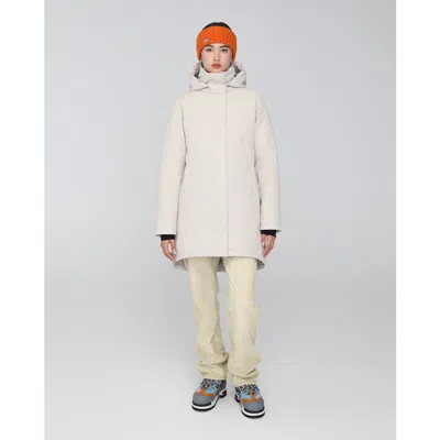 Quartz Co. Genia | Hooded Down Winter Jacket In Oatmeal
