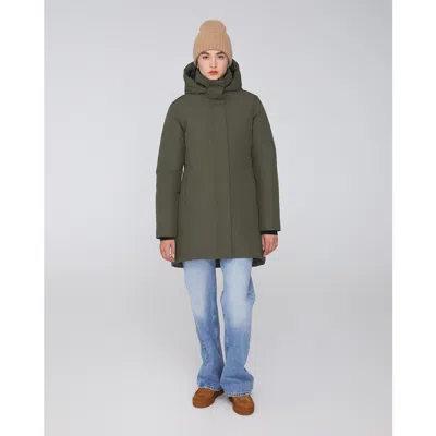 Quartz Co. Genia | Hooded Down Winter Jacket In Olive
