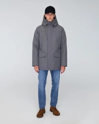 Quartz Co. Grant | Hooded Down Winter Jacket In Steel Grey