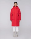 Quartz Co. Ines | Hooded Down Winter Jacket In Fiery Red