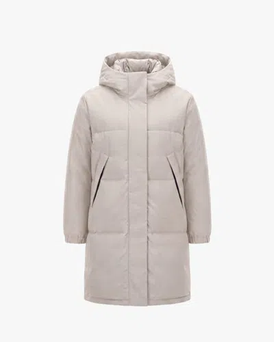 Quartz Co. Ines | Hooded Down Winter Jacket In Oatmeal
