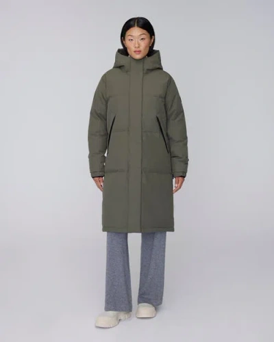Quartz Co. Ines | Hooded Down Winter Jacket In Olive