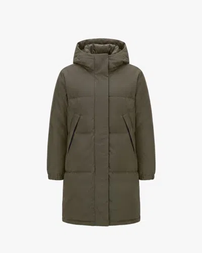 Quartz Co. Ines | Hooded Down Winter Jacket In Sage