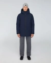 Quartz Co. Jules | Hooded Down Winter Jacket In True Navy