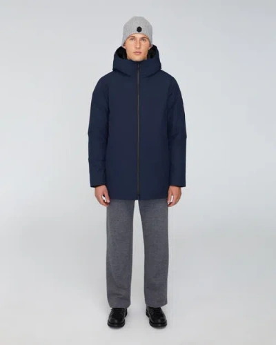 Quartz Co. Jules | Hooded Down Winter Jacket In True Navy