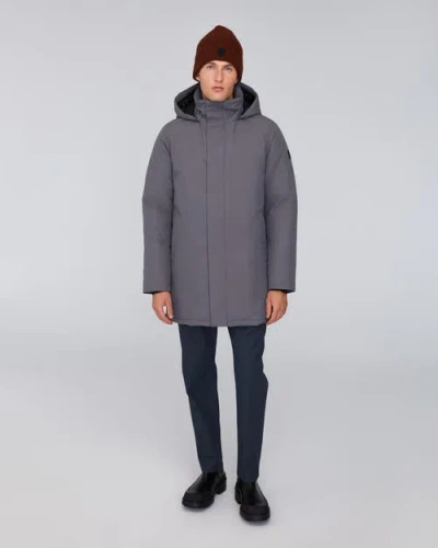 Quartz Co. Labrador | Hooded Down Winter Jacket In Steel Grey