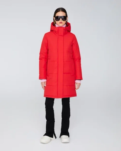 Quartz Co. Madeline | Hooded Insulated Winter Jacket In Red