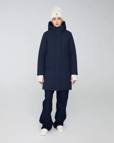 Quartz Co. Madeline | Hooded Insulated Winter Jacket In True Navy