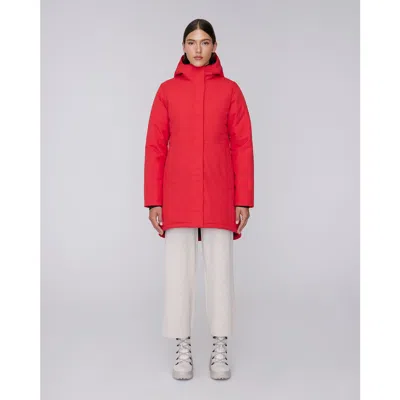 Quartz Co. Maeva | Hooded Insulated Winter Jacket In Fiery Red