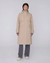 Quartz Co. Marina | Hooded 3-in-1 Trench Coat In Sand Beige