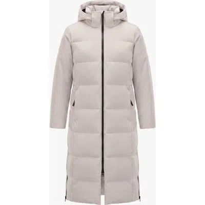 Quartz Co. Sofia | Hooded Down Winter Jacket In Oatmeal