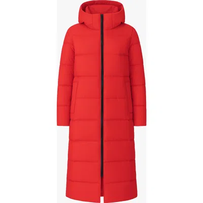 Quartz Co. Sofia | Hooded Down Winter Jacket In Red