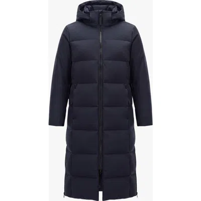 Quartz Co. Sofia | Hooded Down Winter Jacket In True Navy