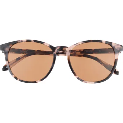 Quay 51mm Blueprint Round Sunglasses In Milky Tortoise/brown Lens