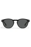 Quay 52mm Slow Mo Polarized Round Sunglasses In Black
