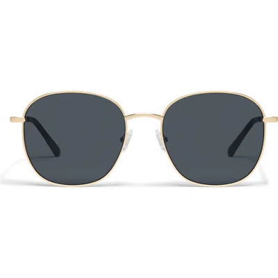 Quay 54mm Jezabell Oversize Round Polarized Sunglasses In Gold/smoke Polarized