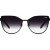 Quay 55mm In Pursuit Cat Eye Sunglasses In Black