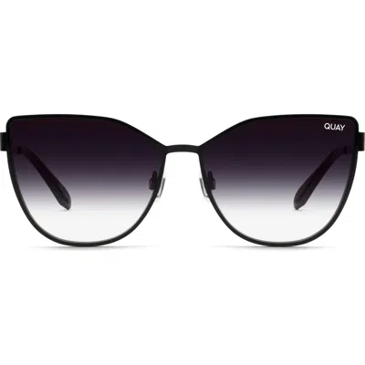 Quay 55mm In Pursuit Cat Eye Sunglasses In Black