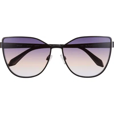 Quay 55mm In Pursuit Cat Eye Sunglasses In Blk/dskppy