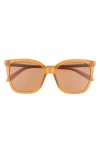 Quay 56mm Video On Square Sunglasses In Brown/brown Lens