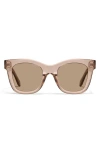 Quay After Hours 50mm Square Sunglasses In Crystal Doe/tan