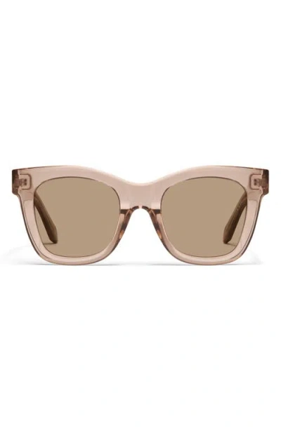 Quay After Hours 50mm Square Sunglasses In Crystal Doe/tan