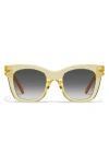 Quay After Hours 50mm Square Sunglasses In Daffodil/brown
