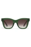 Quay After Hours 50mm Square Sunglasses In Forest/brown